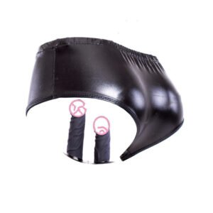 Vibration Silicone Dildo Panties Sexy Leather Pants