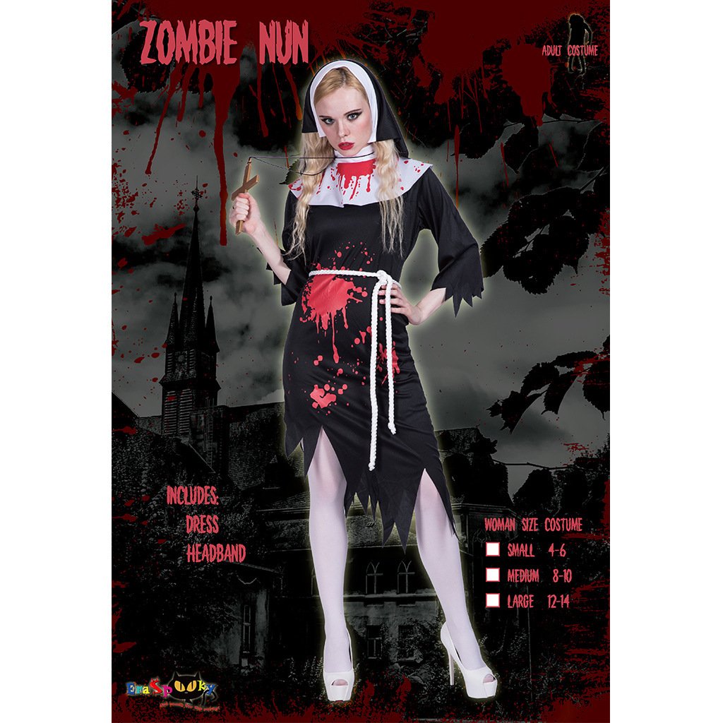 Bloodstained Nun Zombie Costume - Image 2
