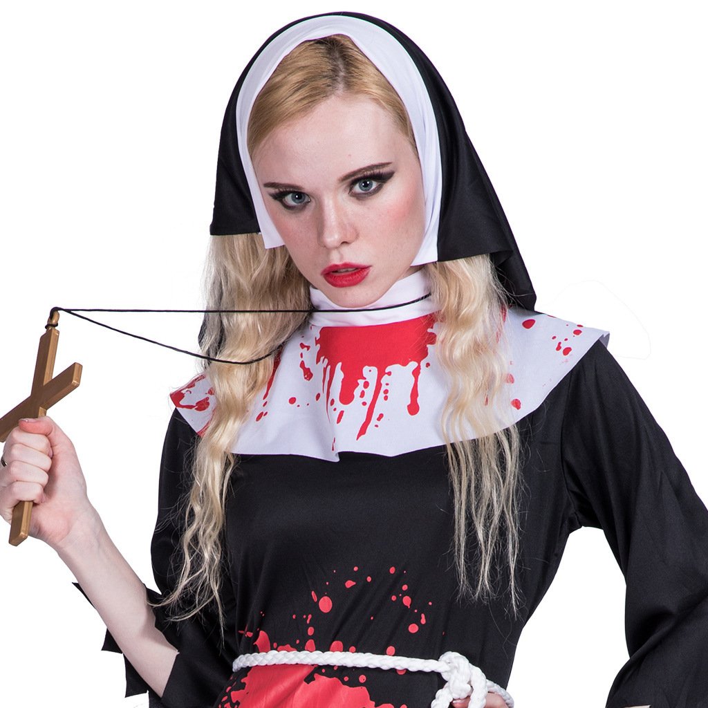 Bloodstained Nun Zombie Costume - Image 4