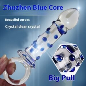 Bead Lock Blue Dildo