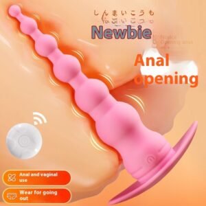 Silicone Bead Butt Plug Wireless Remote-Control