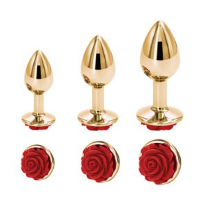 Rosette Gold Round Butt Plug
