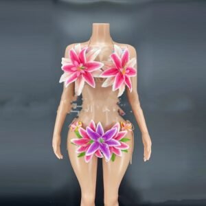 Artificial Flower Bikini Costume